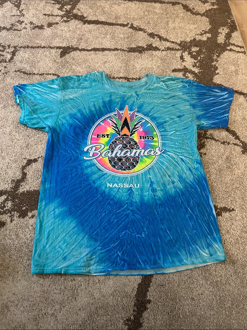 Bahamas Nassau Tie-Dye Short Sleeve Tee - Blue